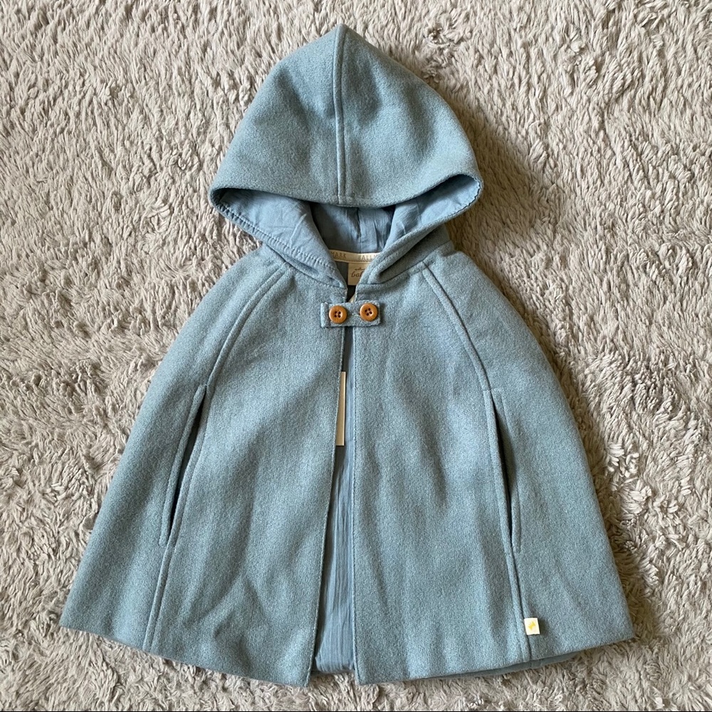 Hallmark Baby | Dusty Blue Capelet with Hood NWT